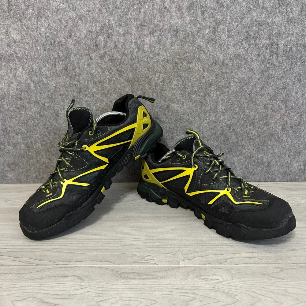Merrell Capra Sport GTX Mens 12 Black Yellow Gore-Tex Hiking Shoes Vibram